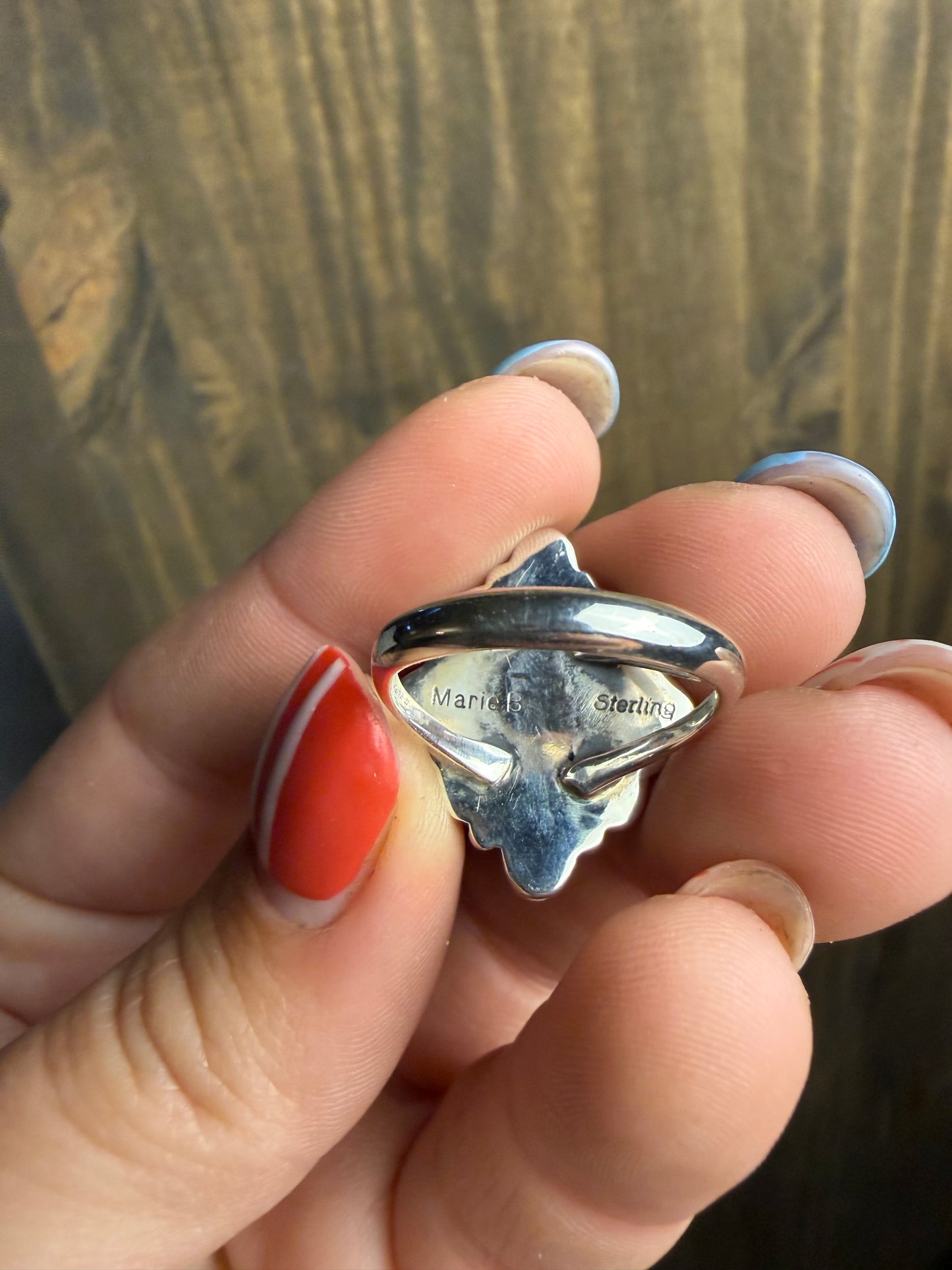 Pink Conch Cluster Ring—Sz 8