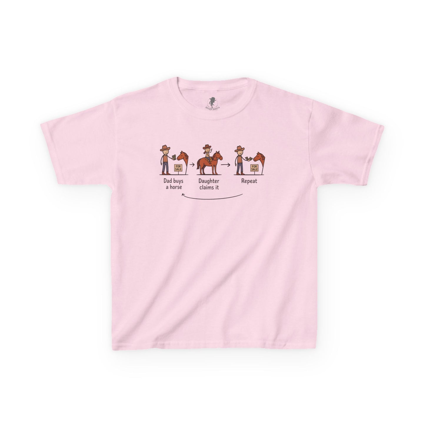 "Dad buys horse, Daughter Claims it!" Western Kids Shirt