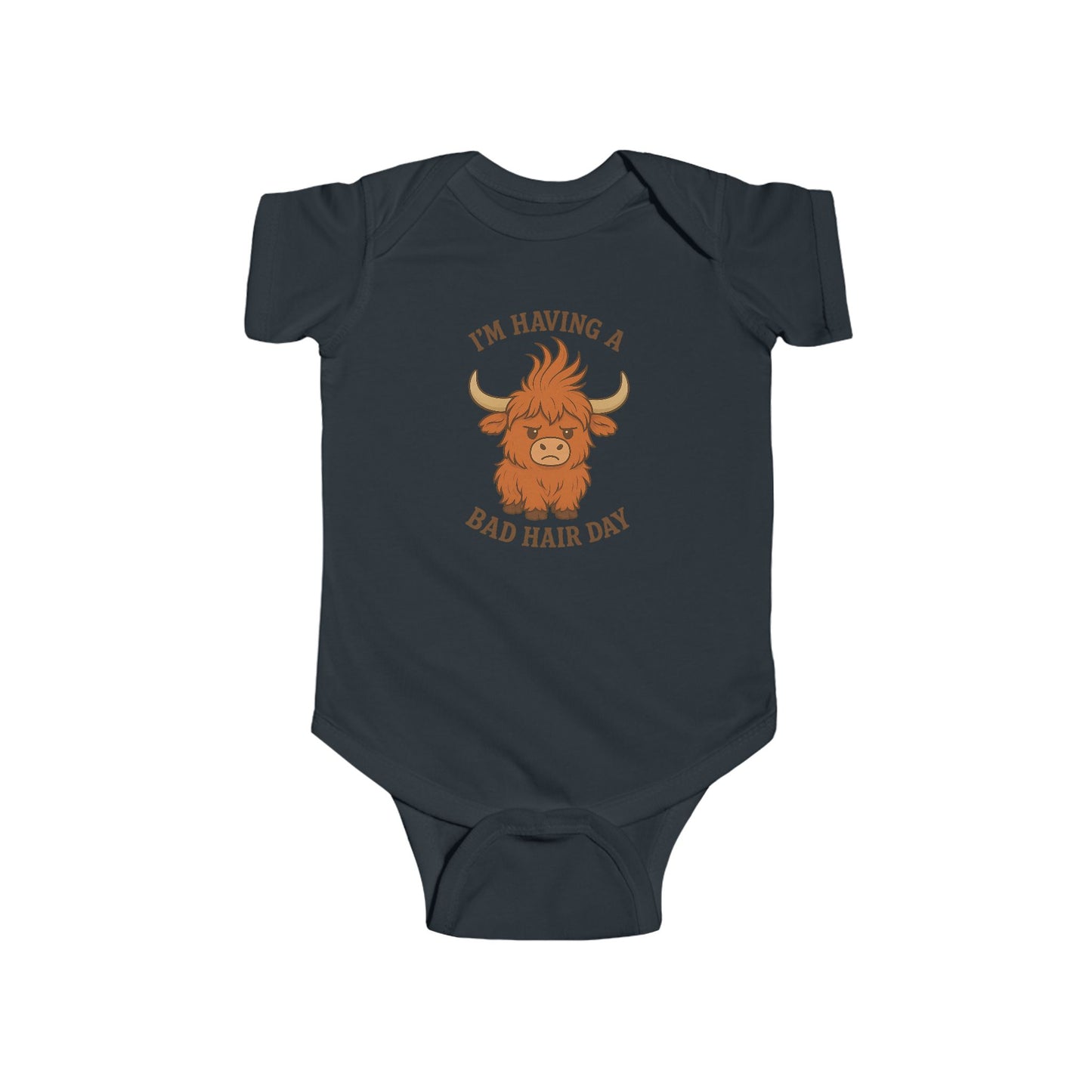 "Bad Hair Day" Highland Cow Baby Onesie