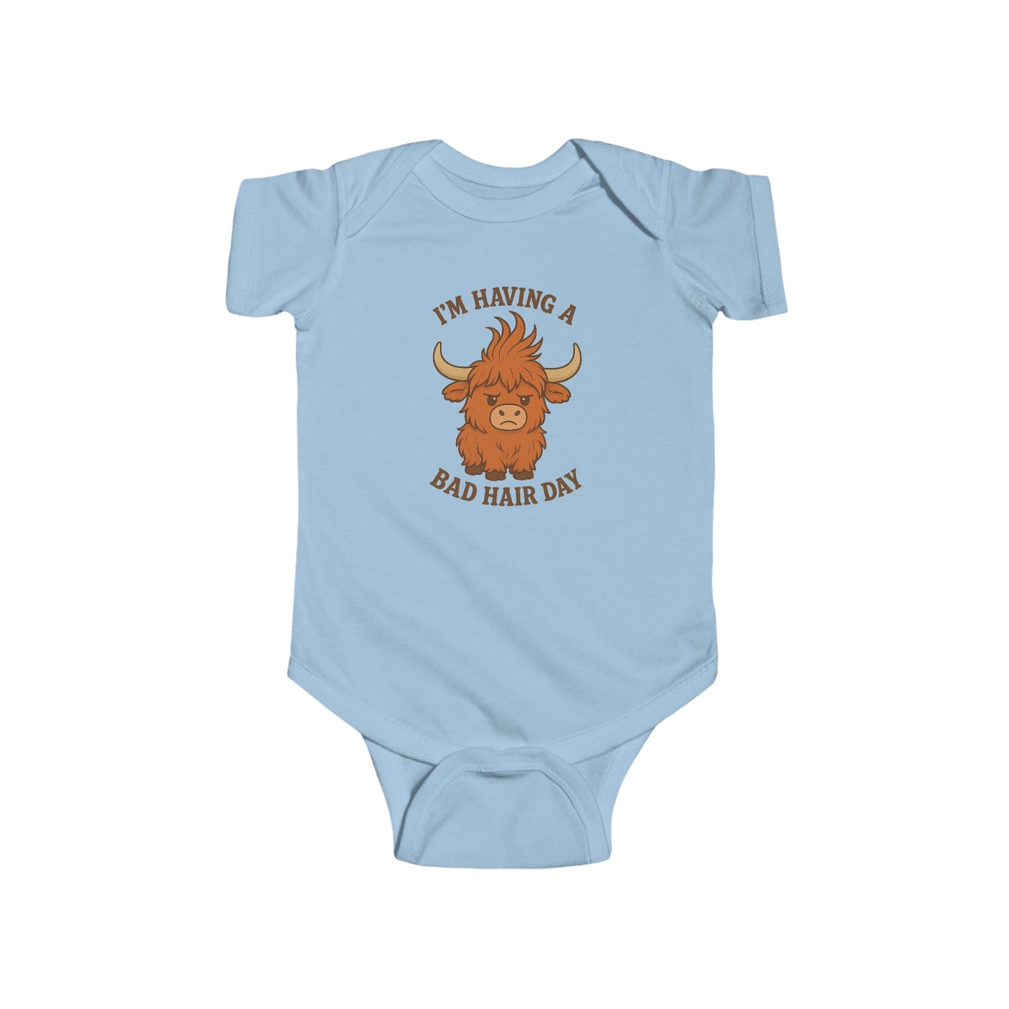 "Bad Hair Day" Highland Cow Baby Onesie