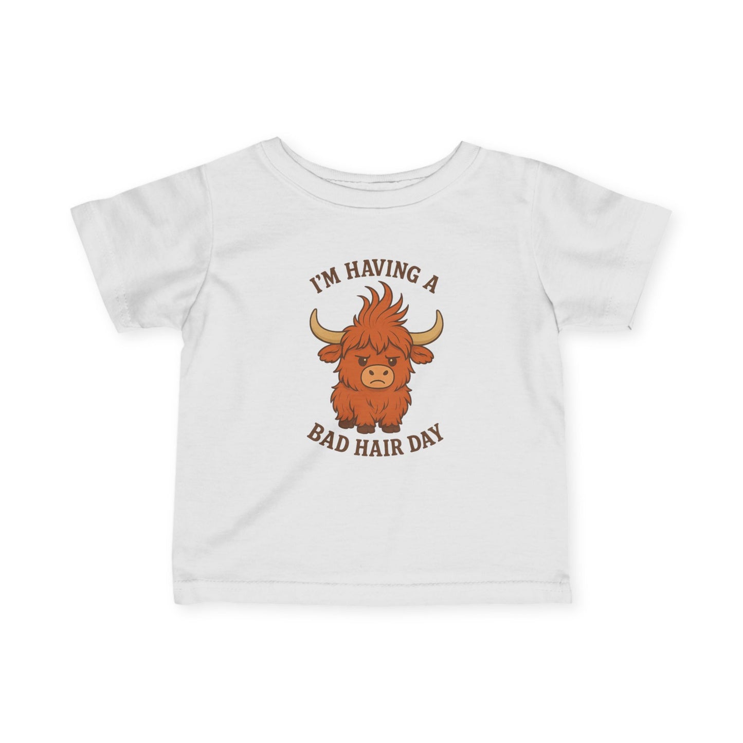 “Bad Hair Day” Highland Cow Kids Tee