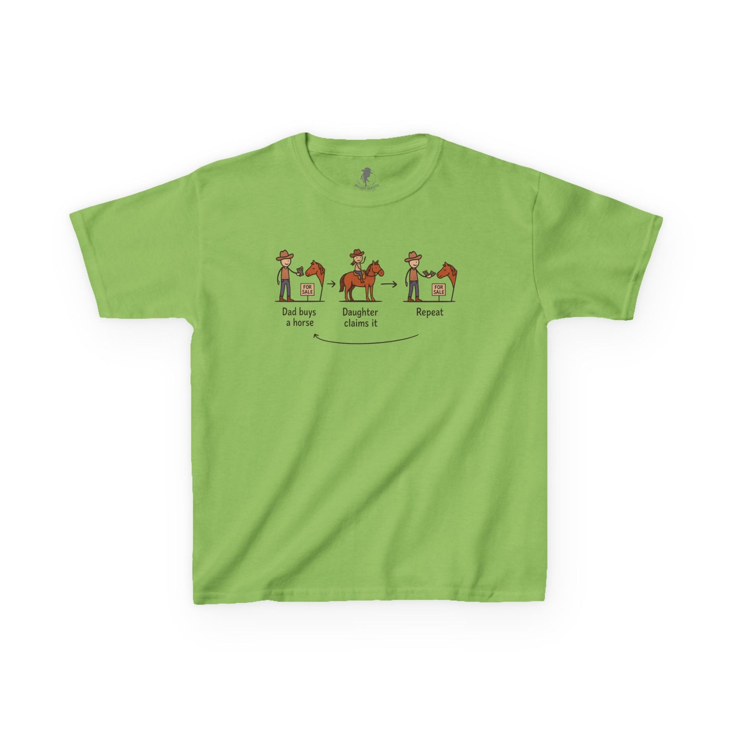 "Dad buys horse, Daughter Claims it!" Western Kids Shirt