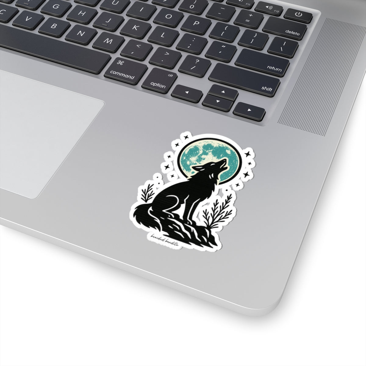 Howling Coyote Moon Sticker