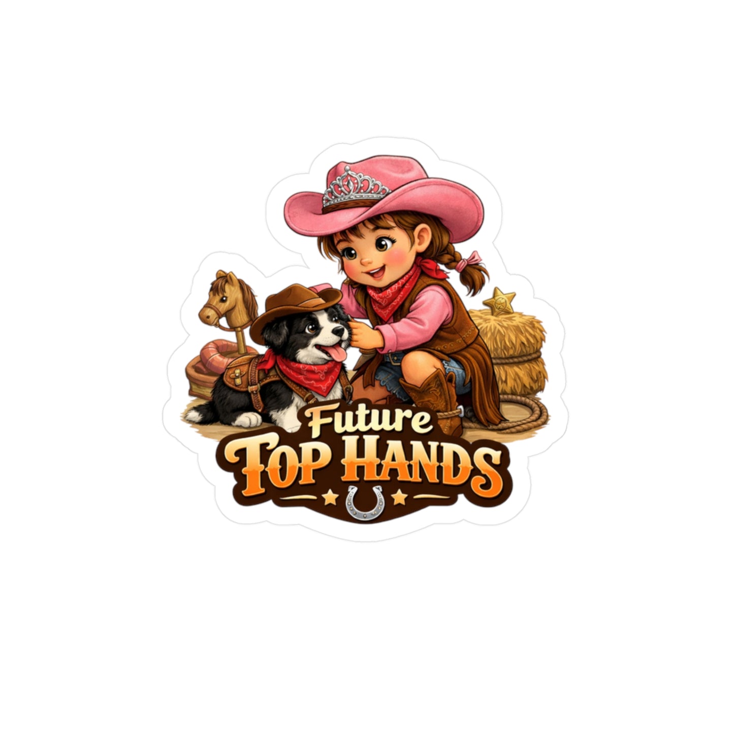 Future Top Hands Cowboy Girl Sticker — Kiss-Cut Vinyl Decal