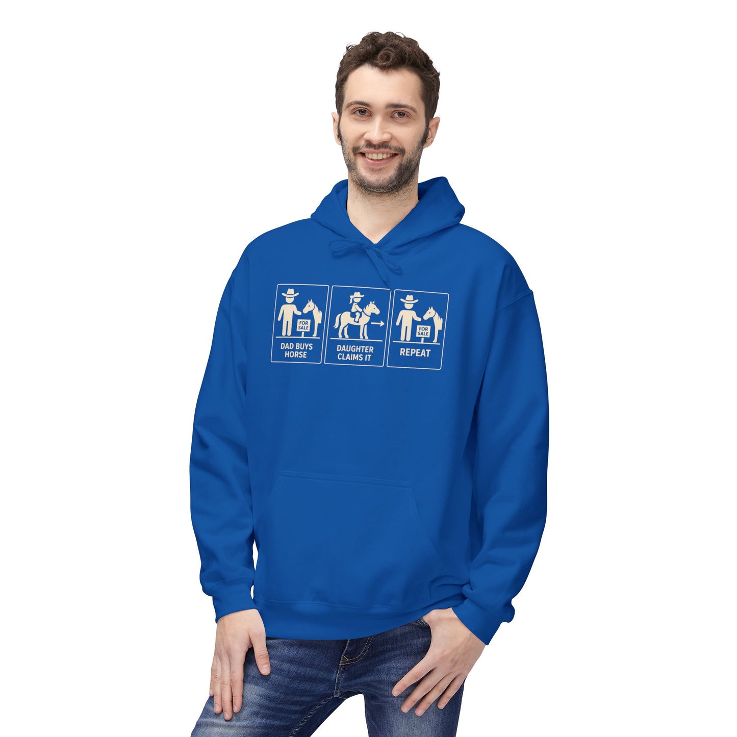 Dad Buys Horse. Daughter Claims It. Repeat.--Western Graphic Hoodie
