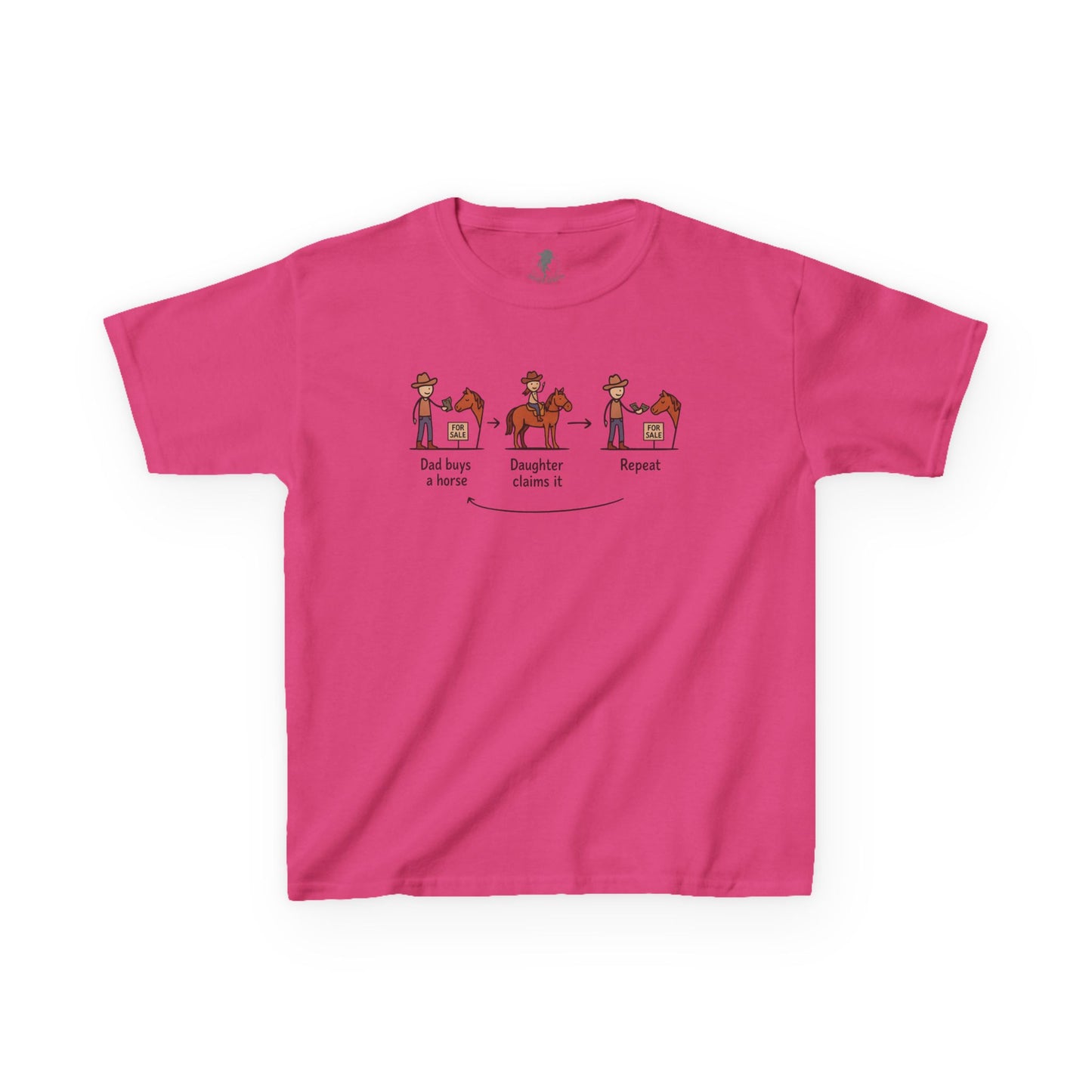 "Dad buys horse, Daughter Claims it!" Western Kids Shirt