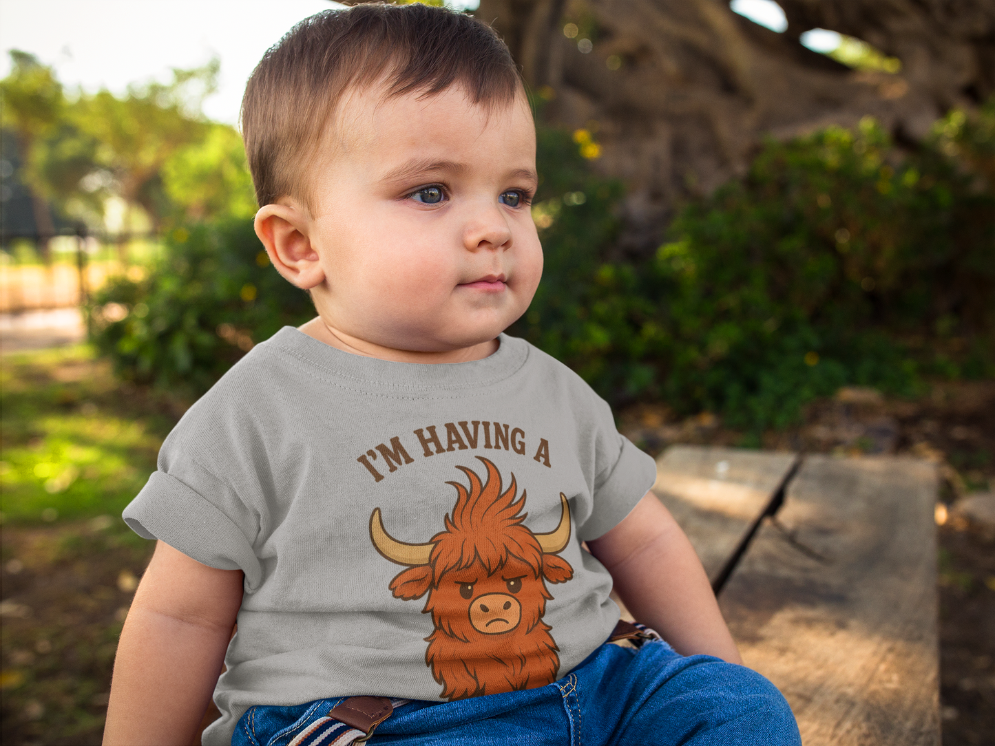 "Bad Hair Day" Highland Cow Baby Onesie