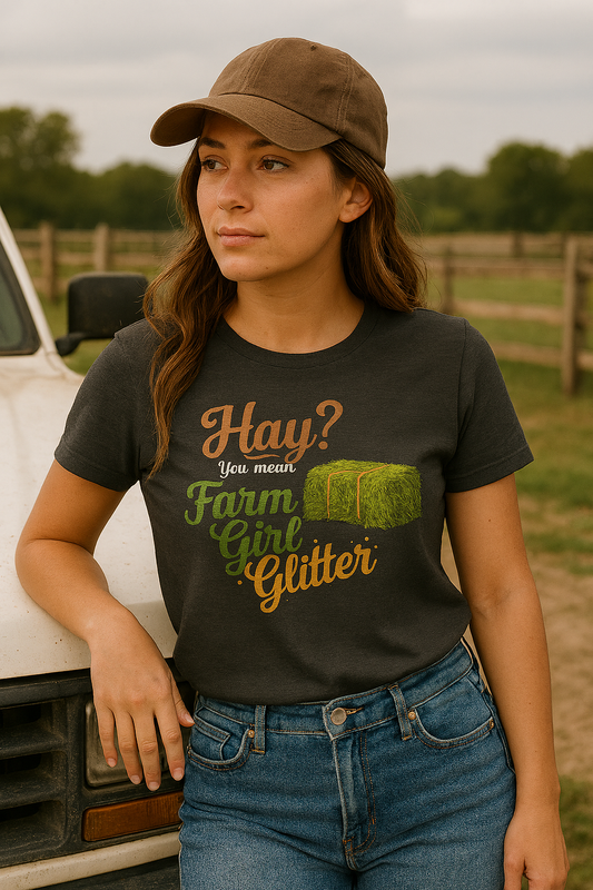 Hay-You Mean Farm Girl Glitter T-Shirt