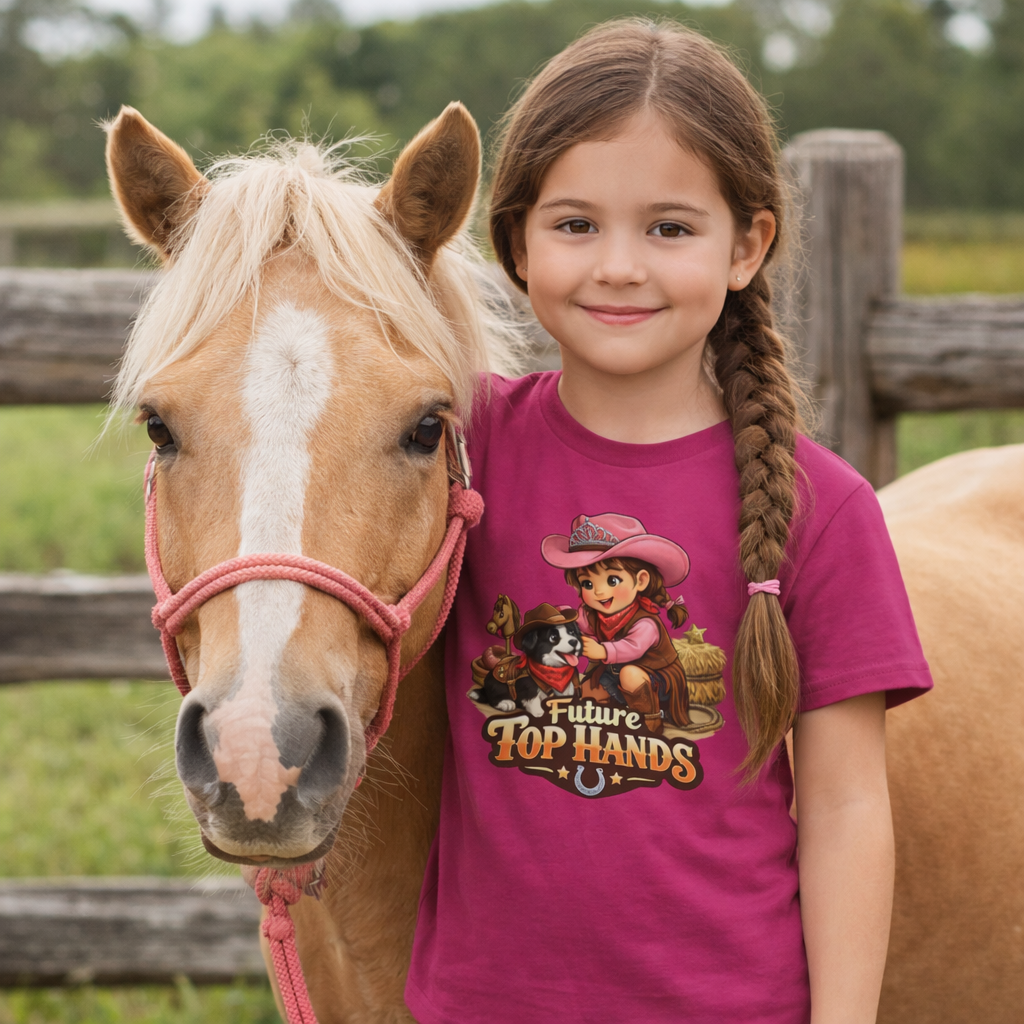 "Future Top Hands" Cute Cowgirl Youth Shirt