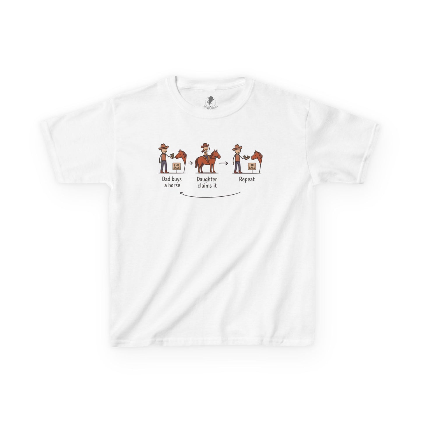 "Dad buys horse, Daughter Claims it!" Western Kids Shirt