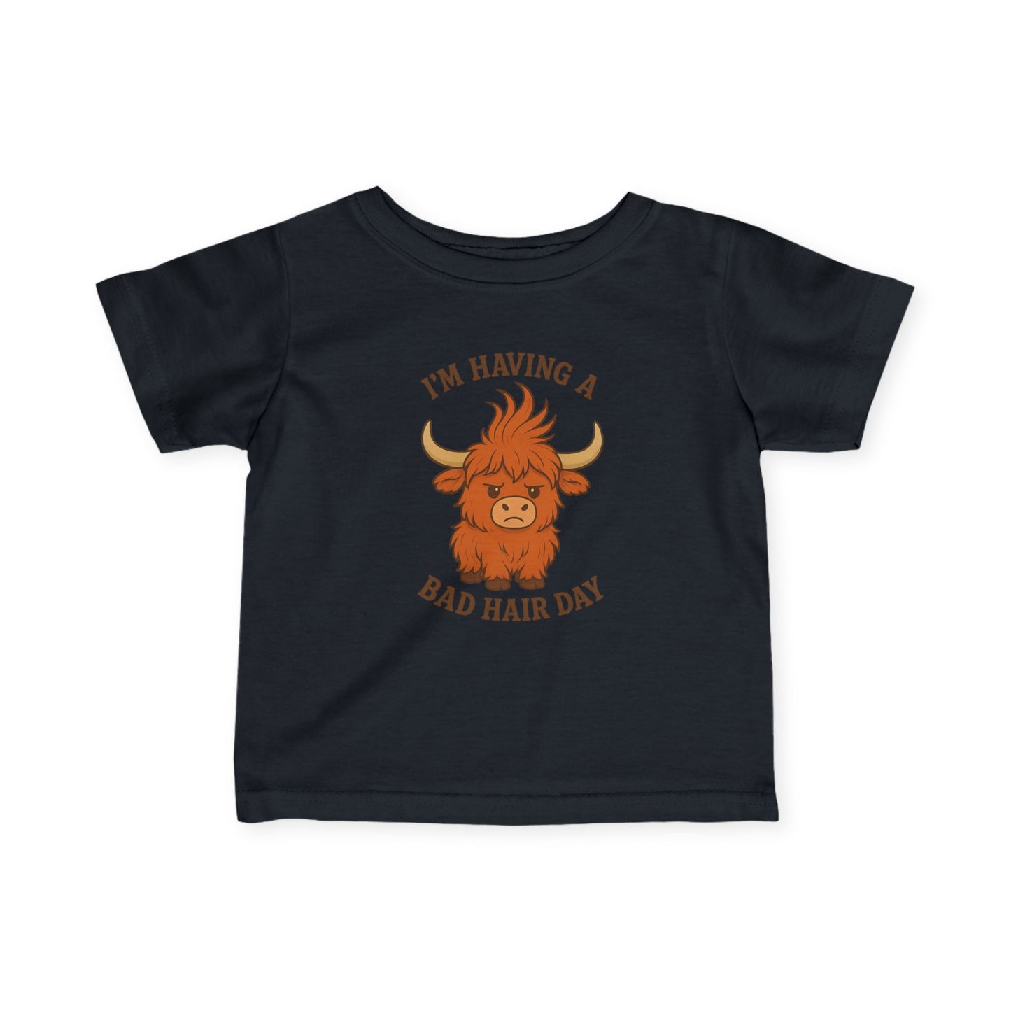 “Bad Hair Day” Highland Cow Kids Tee