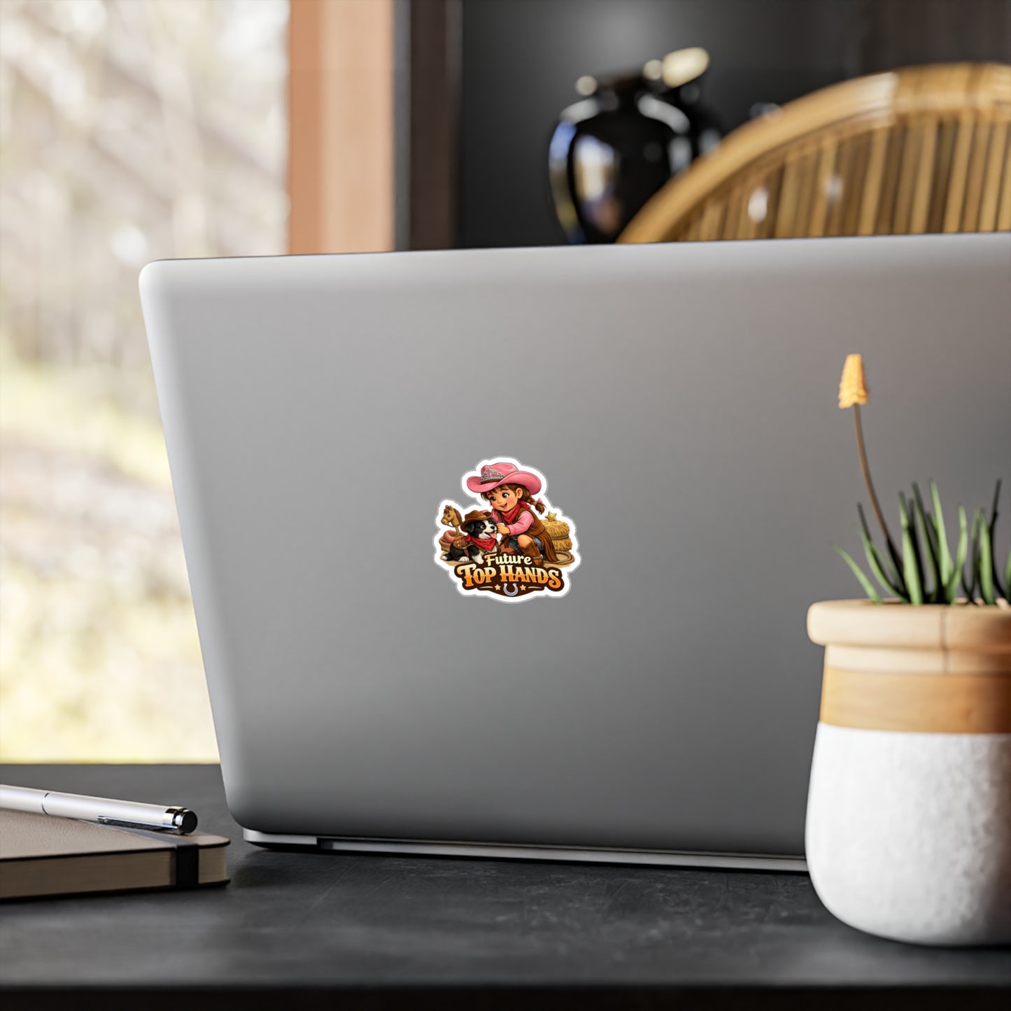 Future Top Hands Cowboy Girl Sticker — Kiss-Cut Vinyl Decal