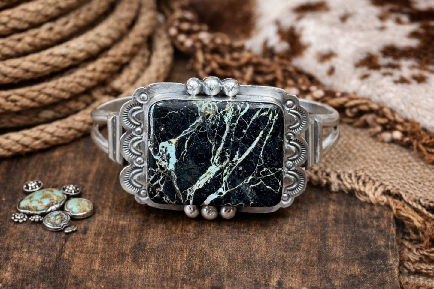 Blackjack Turquoise Cuff-Navajo Made
