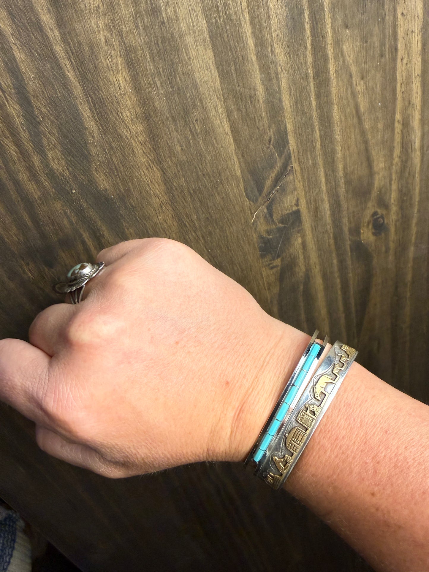 Zuni Inlaid Stacker Cuff