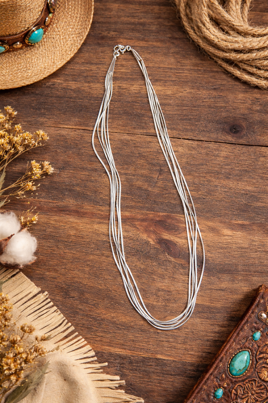 Five-Strand Liquid Silver Necklace