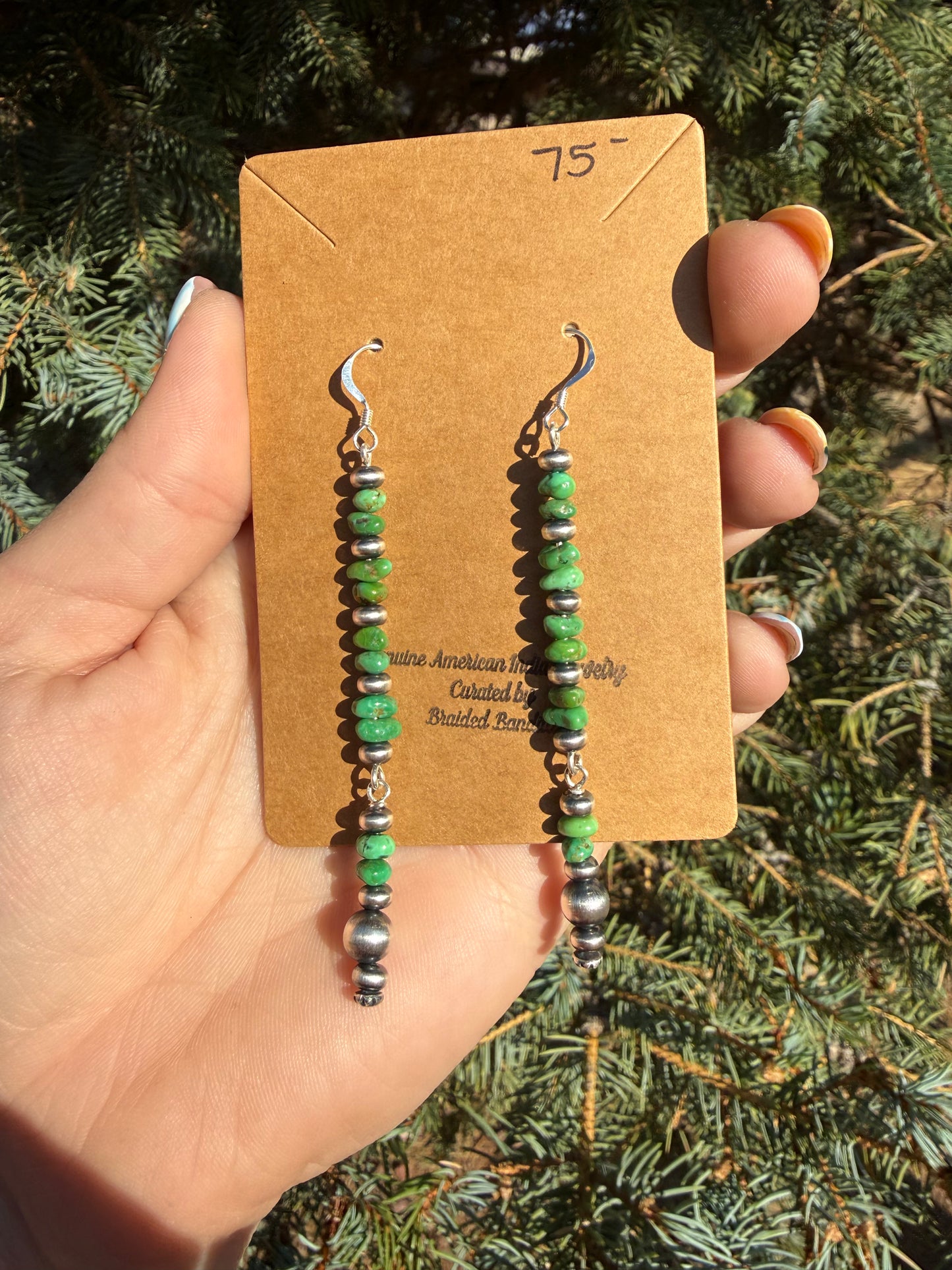 Lucinda Sarto Sonoran Gold Turquoise & Navajo Pearl Dangle Earrings