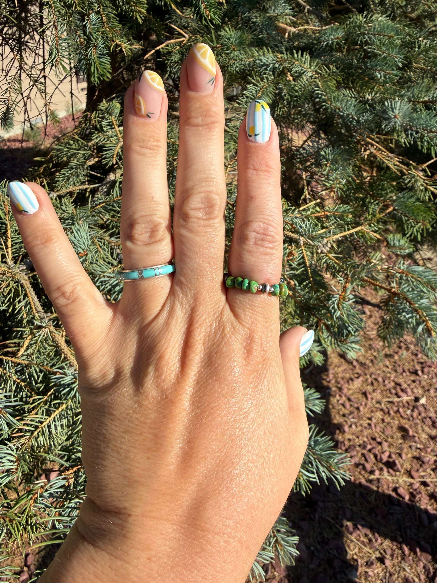 Adjustable Navajo Pearl and Sonoran Gold Ring-Lucinda Sarto
