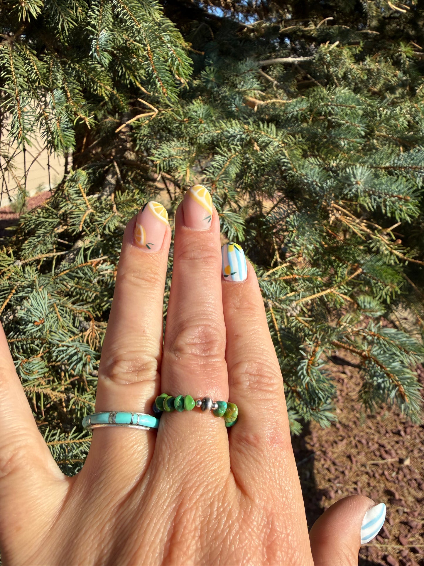 Adjustable Navajo Pearl and Sonoran Gold Ring-Lucinda Sarto