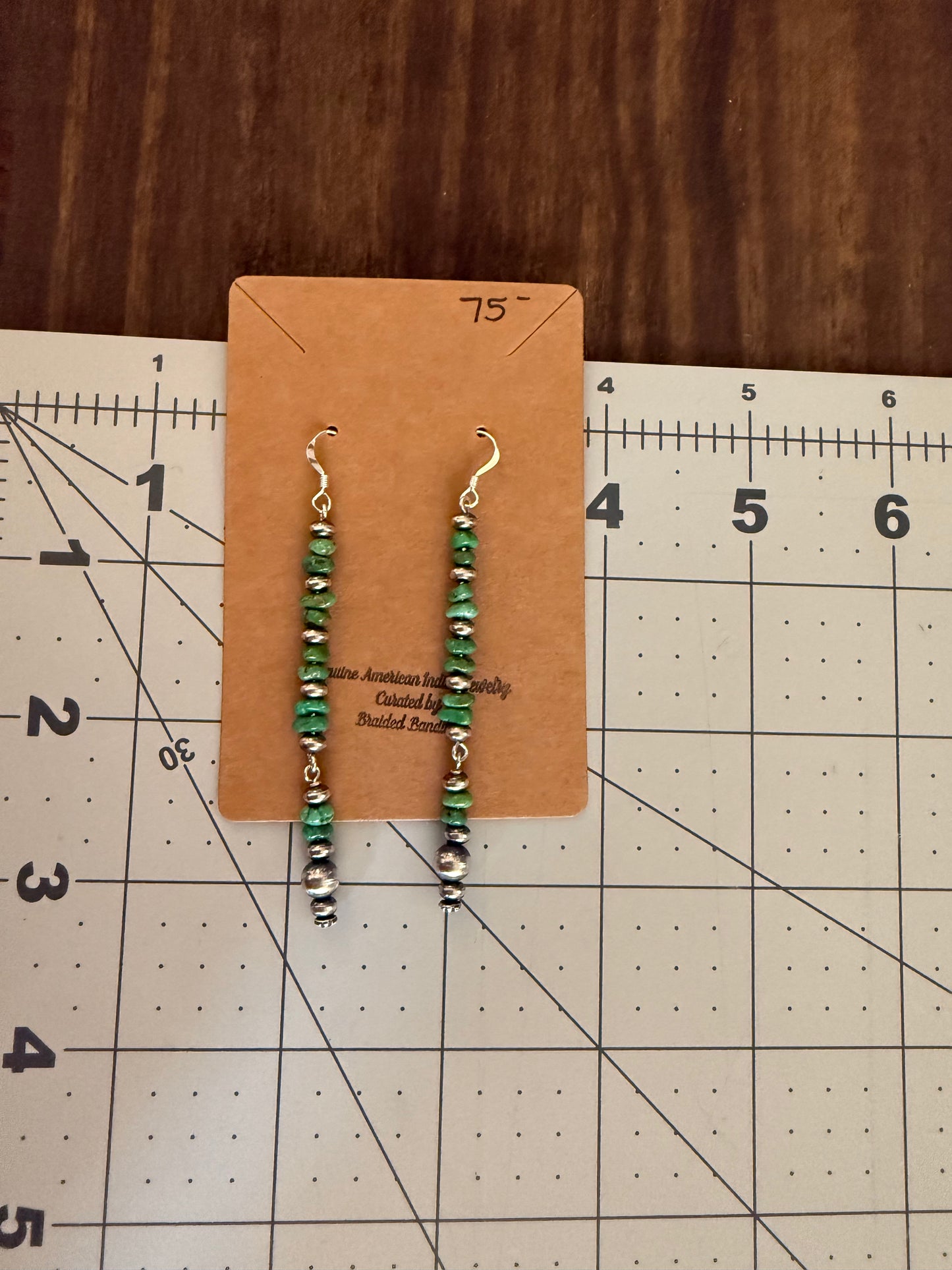Lucinda Sarto Sonoran Gold Turquoise & Navajo Pearl Dangle Earrings