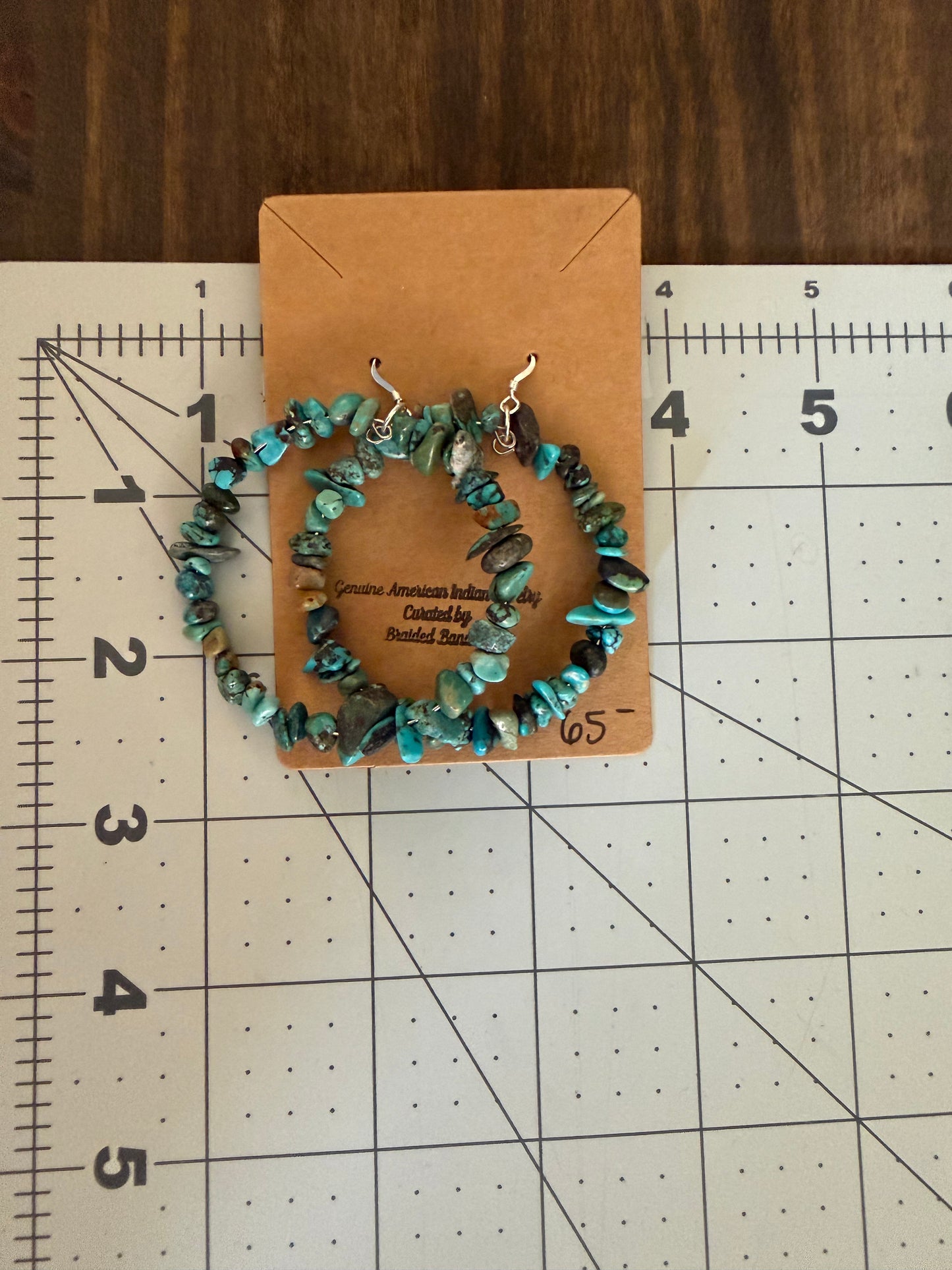 Turquoise Chip Hoop Earrings