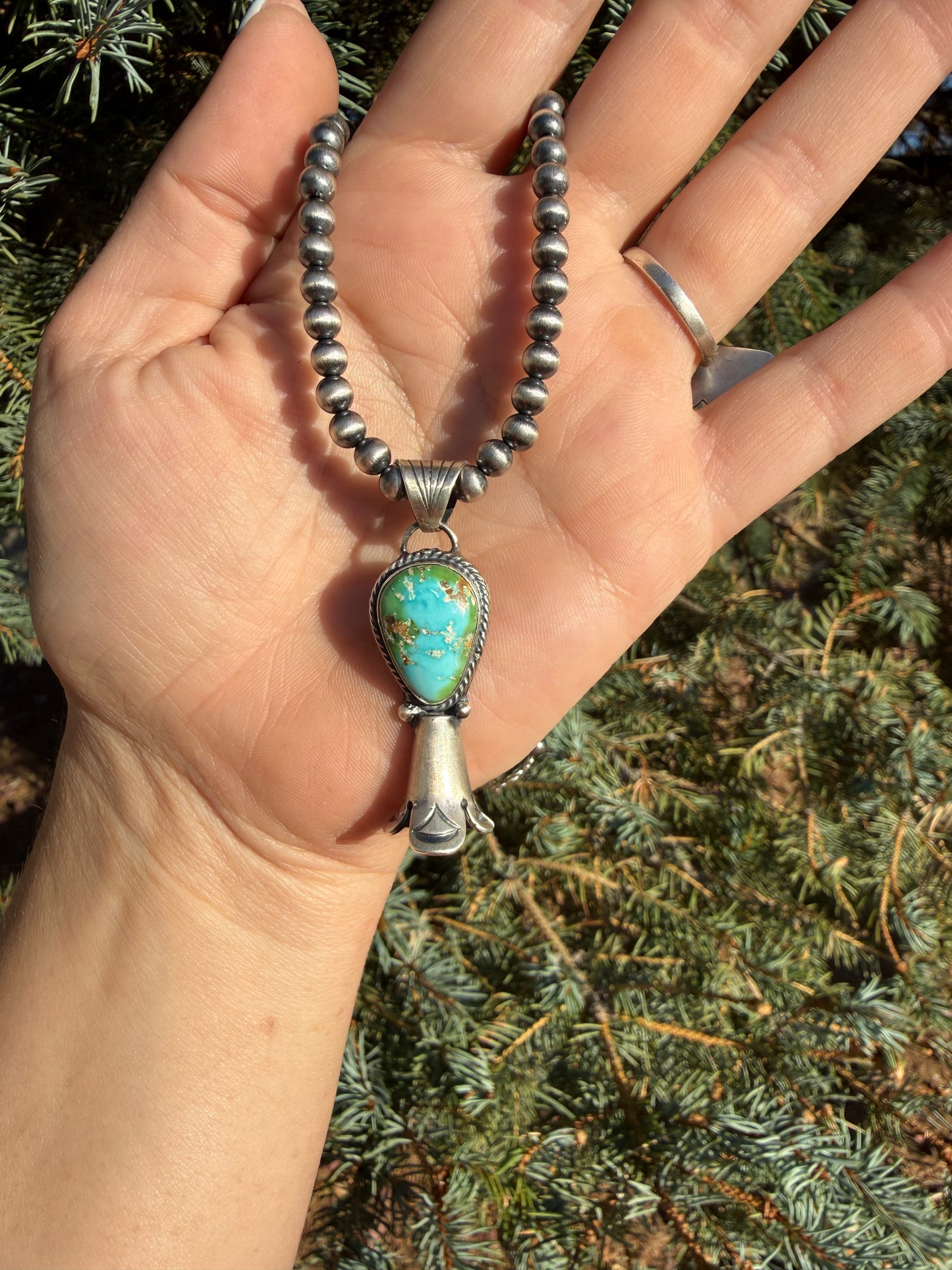 Sharon McCarthy Sonoran Gold Turquoise Blossom Necklace