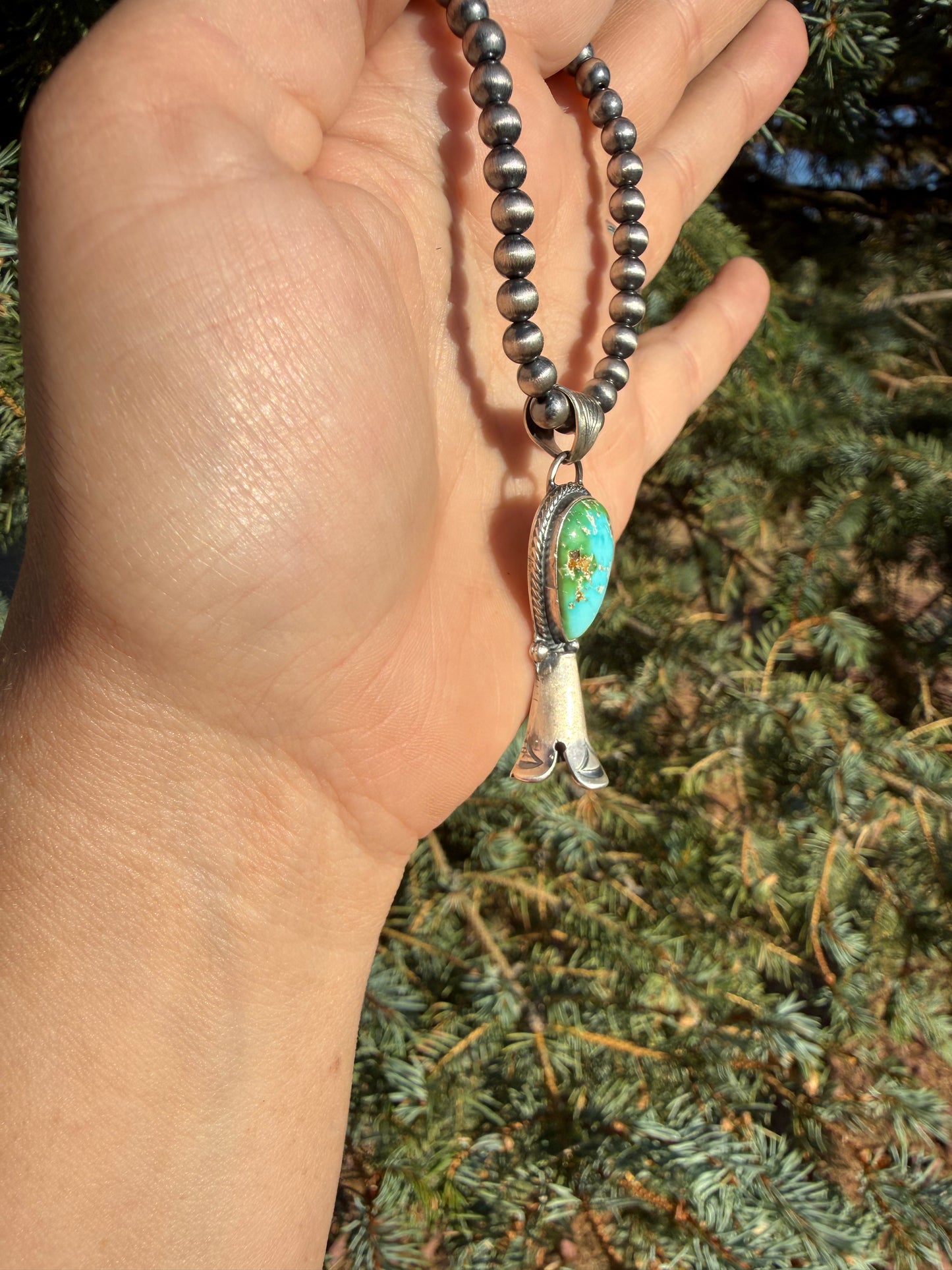 Sharon McCarthy Sonoran Gold Turquoise Blossom Necklace