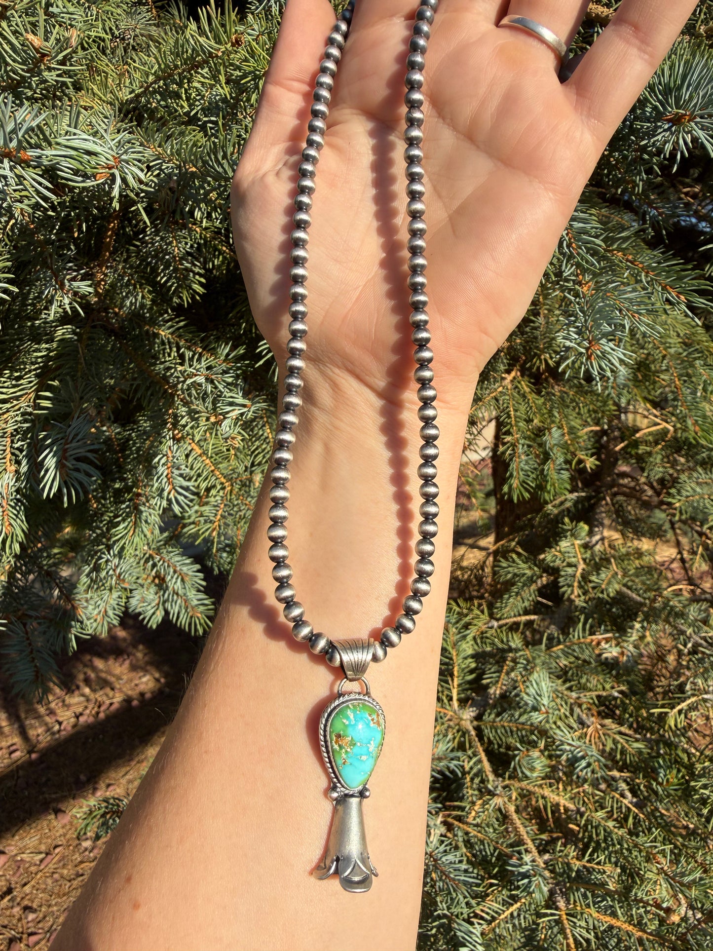 Sharon McCarthy Sonoran Gold Turquoise Blossom Necklace