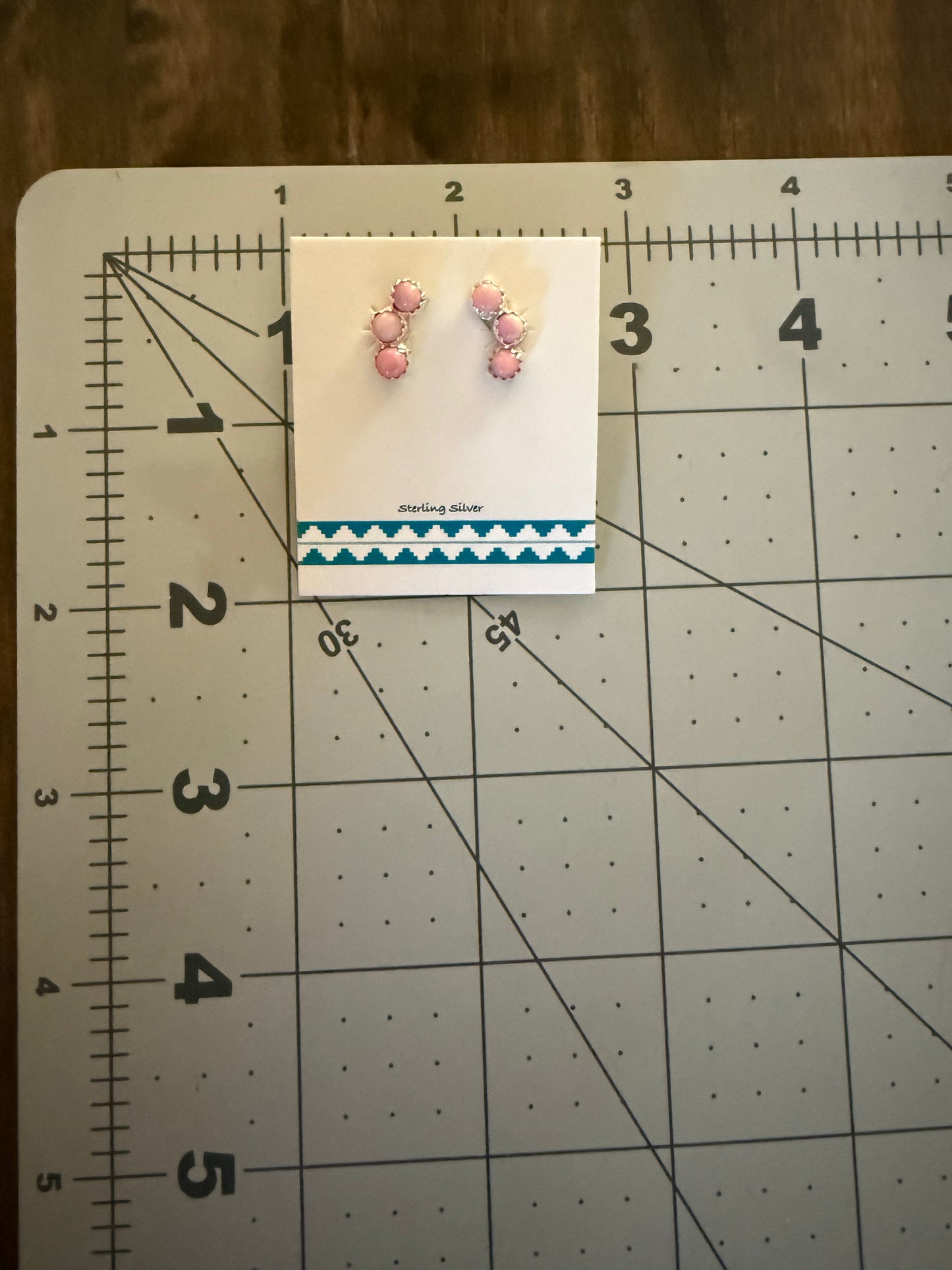 Native American Pink Conch Sterling Silver Earrings