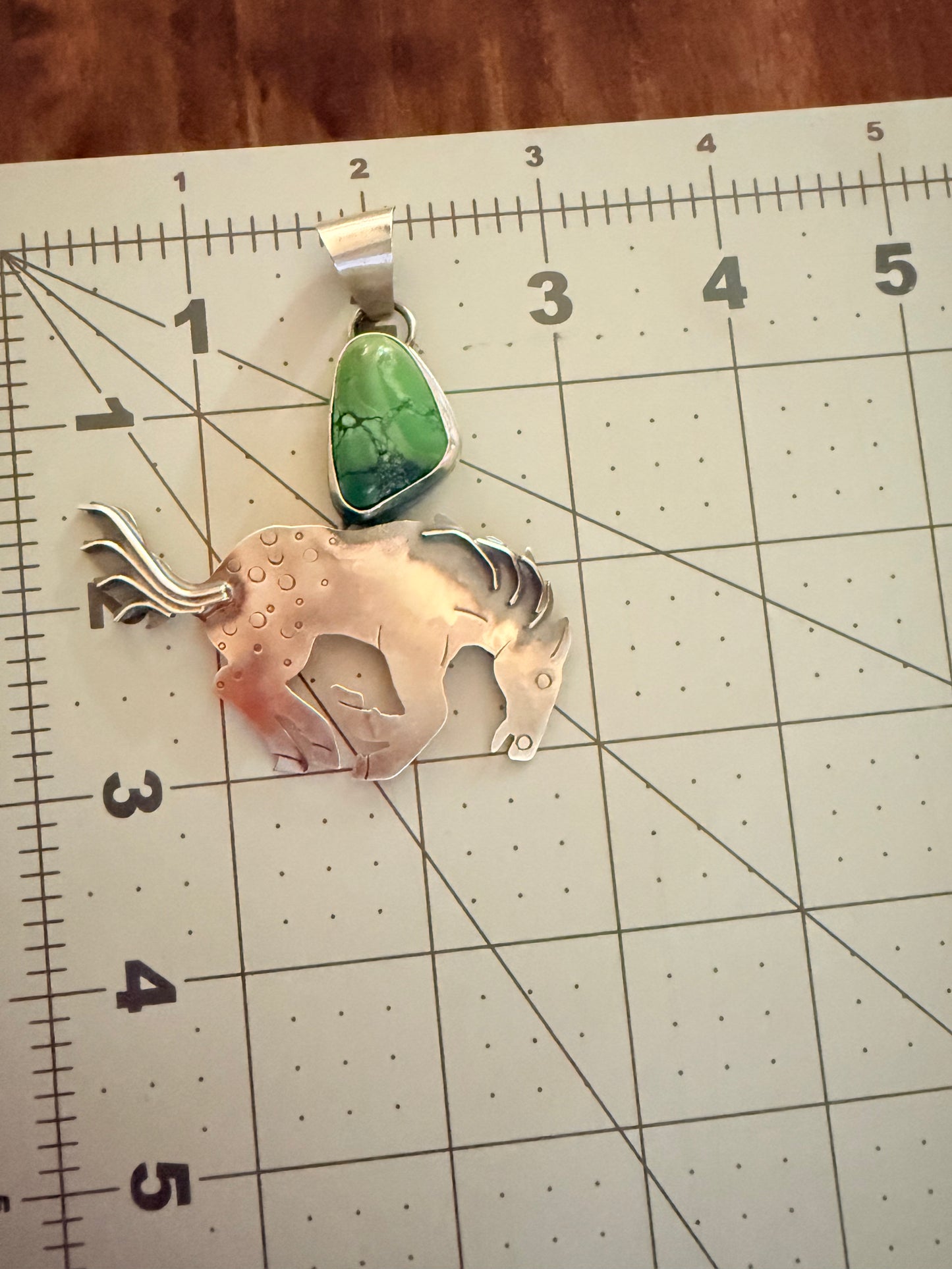 Miranda Willie Royston Turquoise Bucking Horse Pendant
