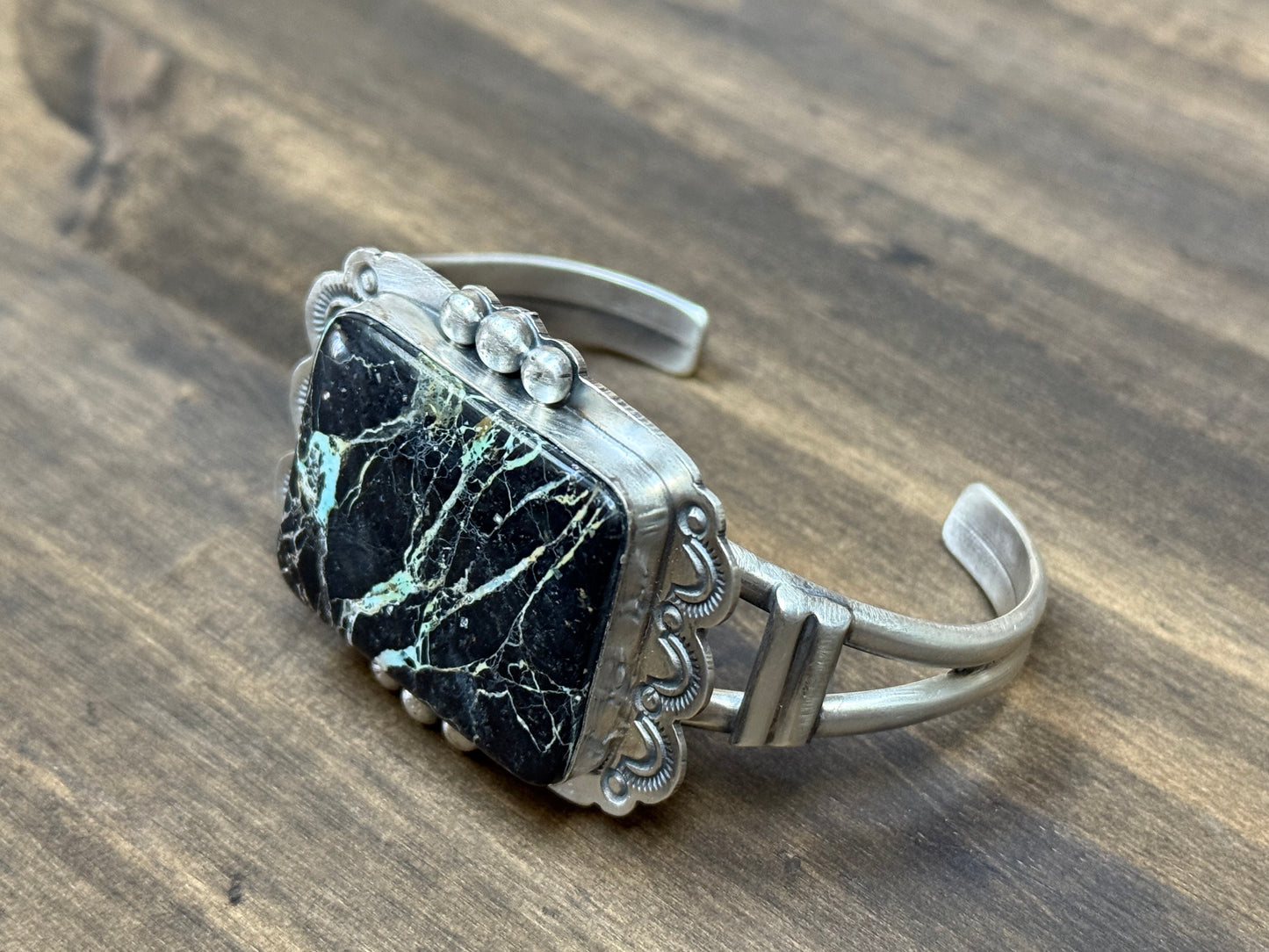 Blackjack Turquoise Cuff-Navajo Made
