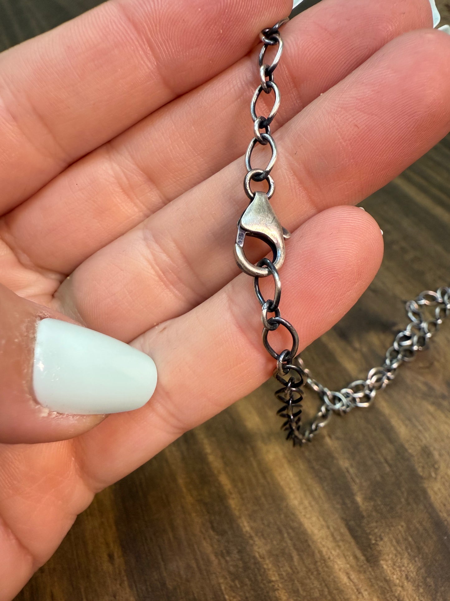 Sleeping Beauty Turquoise Steer Skull Necklace – Navajo Made by Russell Sam